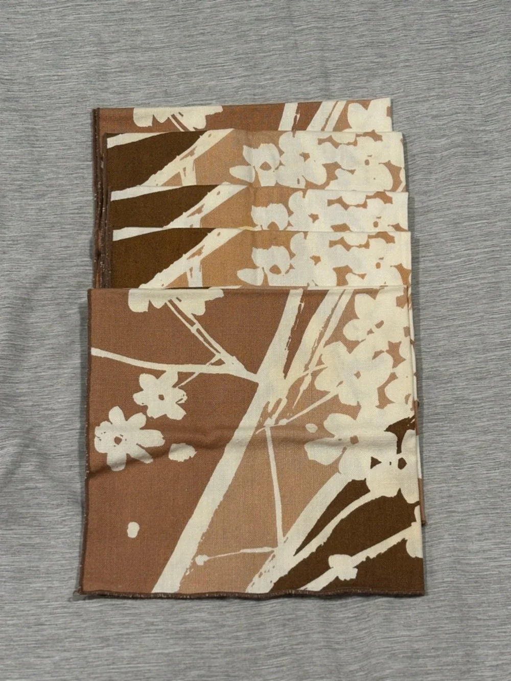 Floral Cotton Napkins in Brown and Cream